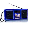 Портативний радіоприймач акумуляторний FM радіо YUEGAN YG-1881US з SD-картою MP3 плеєр сонячна панель синій