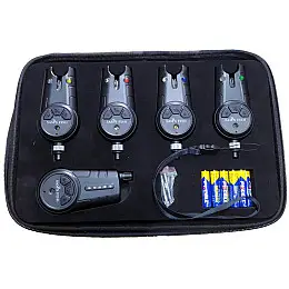 Набір сигналізаторів Sams Fish SF24199 з пейджером у кейсі 4+1 Чорні