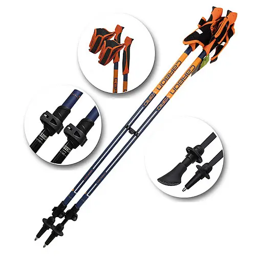 Палиці для скандинавської ходьби Birki Nordic Walking Carbon Vario 105-145 см Blue/Orange