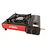 Плита портативная газовая с пьезоподжигом в пластиковом кейсе MASTERTOOL 2400 Вт Black and Red (44-5102)