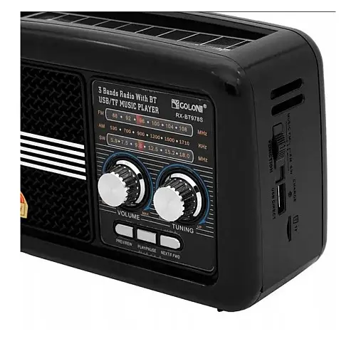 Радиоприемник аккумуляторный Bluetooth колонка с солнечной панелью Solar Golon RX-BT978S