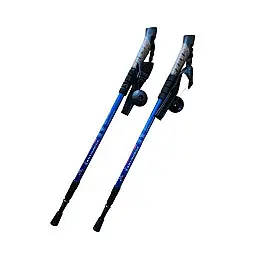 Палиці Antishock для скандинавської ходьби+трекінг телескопічна пара Blue