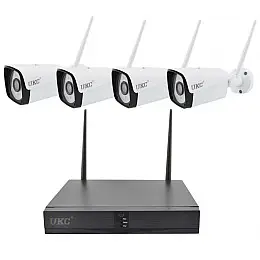 Комплект відеоспостереження бездротової DVR KIT CAD Full HD UKC 8004/6673 WiFi 4ch набір на 4 камери