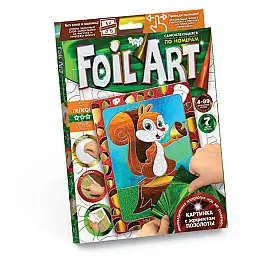 Аплікація різнокольоровою фольгою FOIL ART Білочка Dankotoys (FAR-01-06)