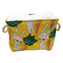 Корзина из хлопка Bambi CLR619 корзинки 35-25-26см Зайчик
