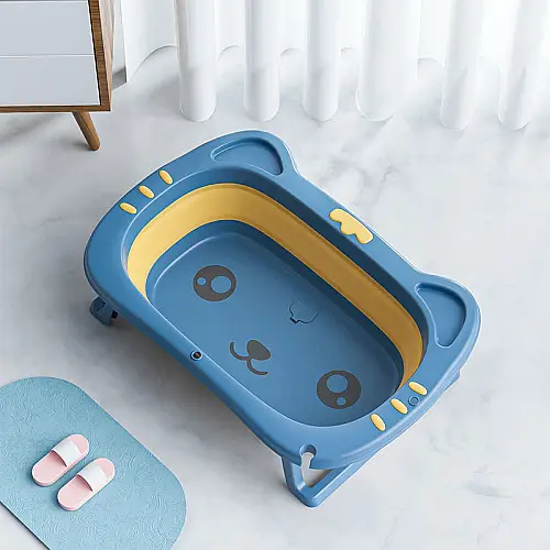 Дитяча ванночка Bestbaby BS-8766 Котик Blue складна