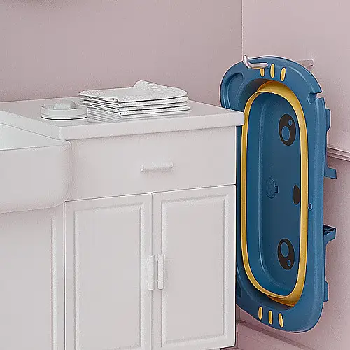 Дитяча ванночка Bestbaby BS-8766 Котик Blue складна