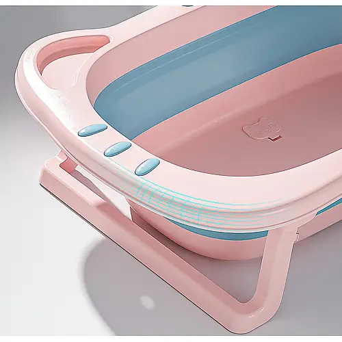 Дитяча ванночка Bestbaby BS-8766 Котик Pink складна