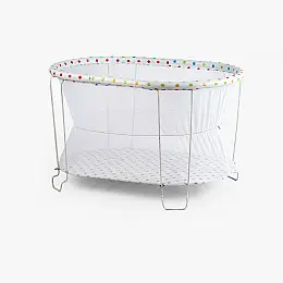 Манеж овальний Qvatro Горошок 98 х 72 х 60 см White (152804)
