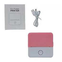 Портативний термопринтер Portable mini printer рожевий Mic (C65320)