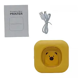 Портативний термопринтер Portable mini printer жовтий Mic (C65319)