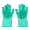 Рукавички зі щіткою MHZ для прибирання та миття посуду Kitchen Gloves 5511 One Size Бірюзовий