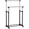 Телескопічна стійка-вішалка для одягу та взуття Double Pole Clothes Horse Чорна (000024646B)