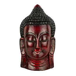 Маска Ручна Робота Непальська Будда 48,5x26,5x13.5 см Червоний (25278)
