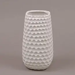 Ваза керамическая белая Flora 26307 (SKL0302)