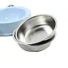 Миска для котів та собак подвійна 36*20*5,5 см Taotaopets Frog 135501 Блакитний