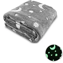 Плед світиться в темряві Magic Blanket Сірий 120 х 165 см (BL27304G)