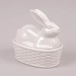 Емкість керамічна Зайчик біла Flora 26682