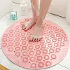 Круглий ковзкий килимок UKC Massage foot rad для душу Рожевий