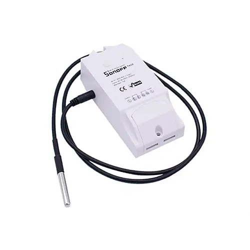 Беспроводной Wi-Fi выключатель Sonoff TH16 16А/3500В + Датчик температуры DS18B20 Белый