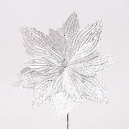 Декоративна квітка Flora Пуансетія 30 см Срібний (75350)