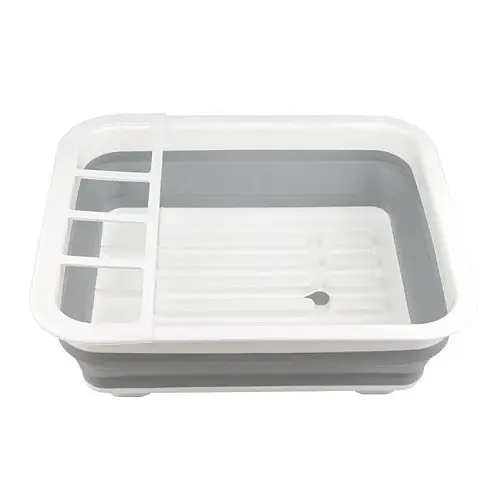 Сушилка для посуды RIAS складная силиконовая White-Gray (3_01659)