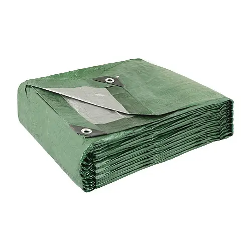 Тент двосторонній MASTERTOOL 8х10 м 130 г/м² Какі та срібний (89-1810)