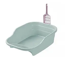 Прямокутний туалет Lesko DT308 Green для кішок з лопаткою