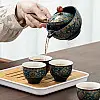 Чайный набор из 6 предметов Lesko blue для китайской чайной церемонии пуэра керамический