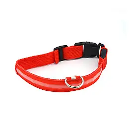 Світлодіодний LED ошийник Lesko Red S для собак і котів USB світиться