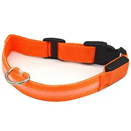 Світлодіодний LED ошийник Lesko Orange XL USB світиться для собак і котів