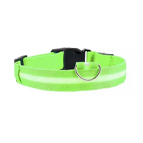 Світлодіодний LED ошийник Lesko Green L USB світиться для собак і котів