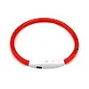 Светодиодный LED ошейник Lesko L-18 Red M для собак и котов USB светящийся водоотталкивающий