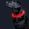 Светодиодный LED ошейник Lesko L-18 Red M для собак и котов USB светящийся водоотталкивающий
