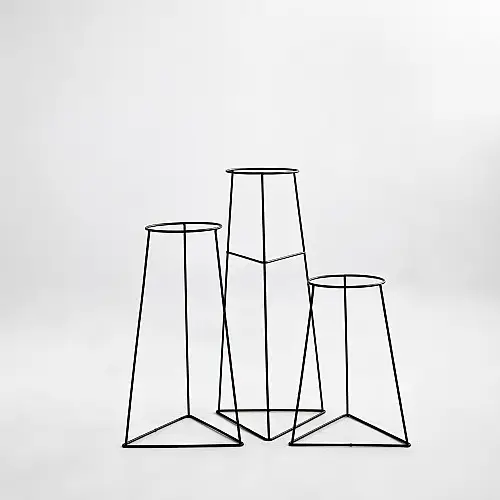 Комплект металлических подставок для цветов и вазонов Adore Décor Скандинавские 3 шт Черный