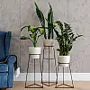 Комплект металлических подставок для цветов и вазонов Adore Décor Скандинавские 3 шт Черный
