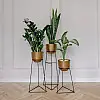 Комплект металлических подставок для цветов и вазонов Adore Décor Скандинавские 3 шт Черный