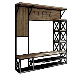 Прихожая I loft you 1900х1700х400 см Черная (2071766100)