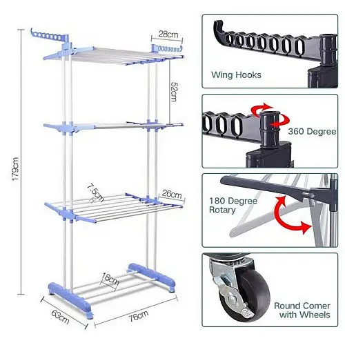 Універсальна складна сушарка для білизни OPT-TOP 3 Tiers Garment rack біла (1756374679)