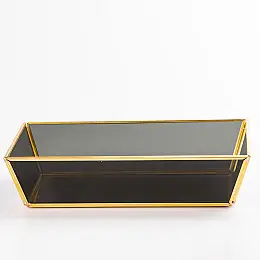 Поднос TS Kitchen декоративный прямоугольный черный для сервировки 25х16,5см (HP419)