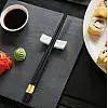 Набор из 5 пар многоразовых антискользящих суши палочек Urbankit черные с золотом