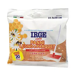 Серветки Irge сухі для миття підлоги з Бджолиним воском 22,5*38 см 20 шт