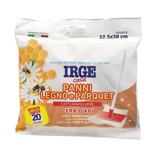 Салфетки Irge сухие для мытья пола с Пчелиным воском 22,5*38 см 20 шт