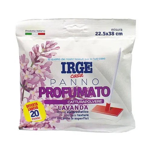 Серветки Irge сухі універсальні для прибирання Лаванда 22,5*38 см 20 шт