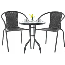 Садові меблі Chomik BISTRO стіл та 2 стільці коричневий