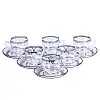 Чайный сервиз на 6 персон стеклянный TS Kitchen Clear синий (HP569)
