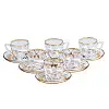 Чайный сервиз на 6 персон стеклянный TS Kitchen Clear желтый (HP570)