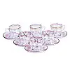 Чайный сервиз на 6 персон стеклянный TS Kitchen Clear розовый (HP571)