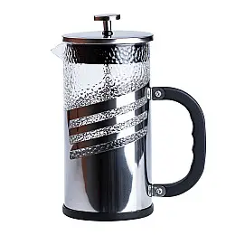 Френч-пресс чайник стеклянный TS Kitchen Haus Roland 1 литр с фактурным фильтром хром (HP33536)