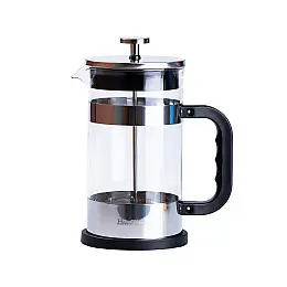 Френч-пресс чайник стеклянный TS Kitchen Haus Roland 1 литр с фильтром хром (HP33541)